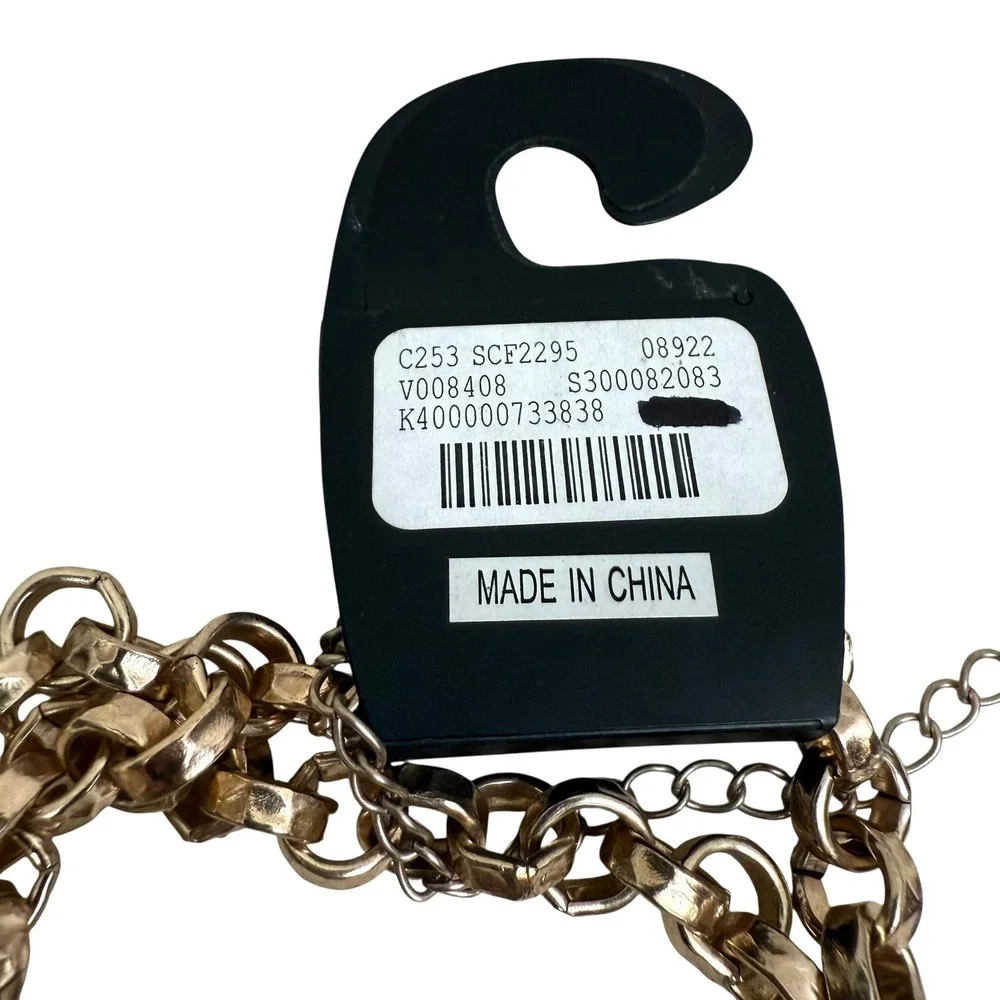 Catherines Womens Long Statement Necklace Gold Chain Link Chunky Bold 21 in